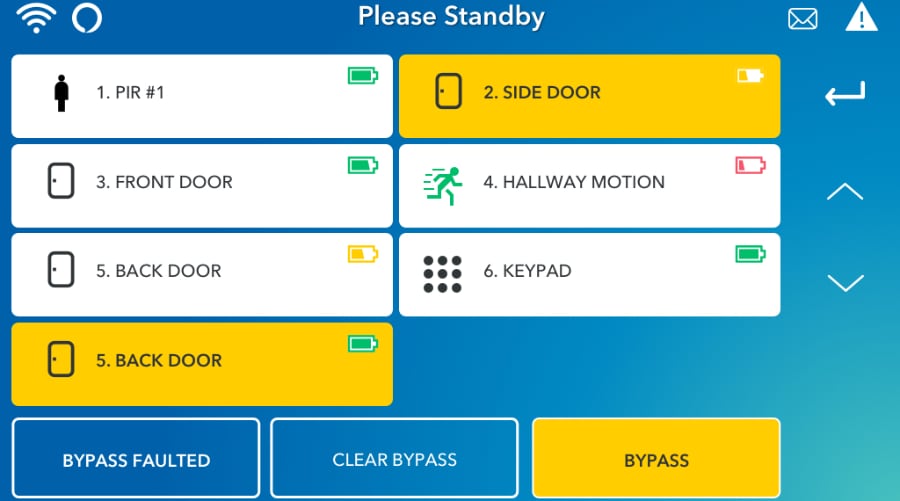 Provo security system command screen.